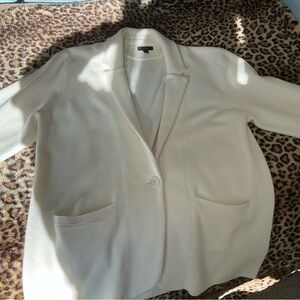 J Crew Sweater Blazer, Ivory, XL